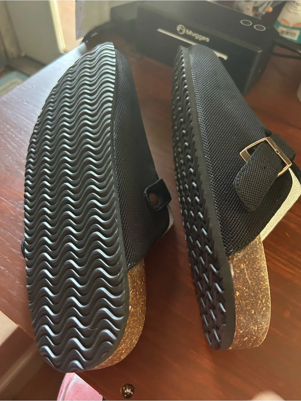 Black Men's Slip-On Clog with Adjustable Buckle